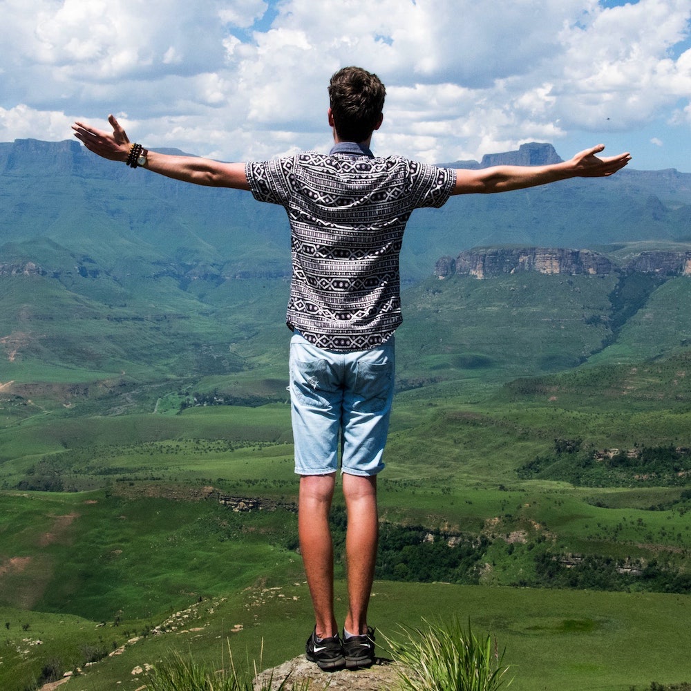 Man embracing life after counseling